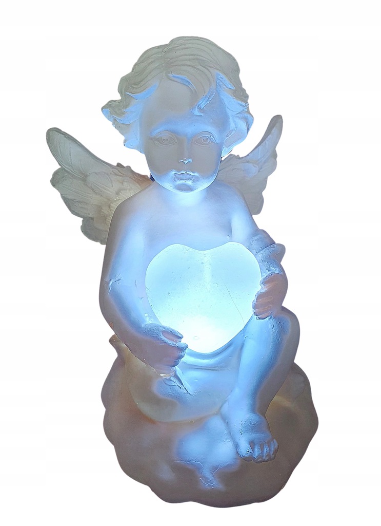 

Znicz Led aniołek z sercem figurka wkład do zniczy