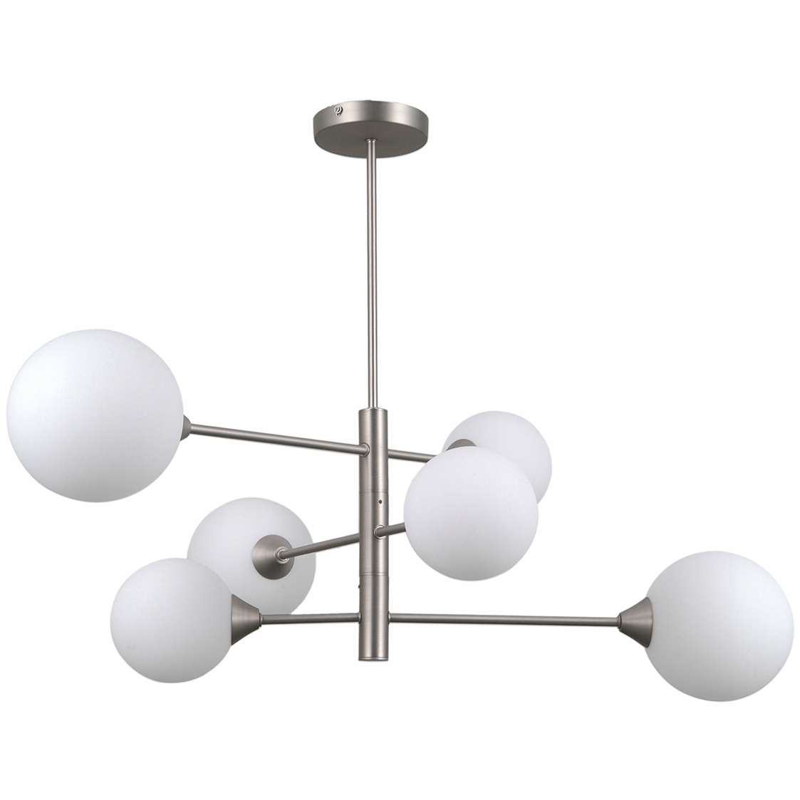 

Lampa Wisząca Evora Nikiel Biała Kula X6 Italux