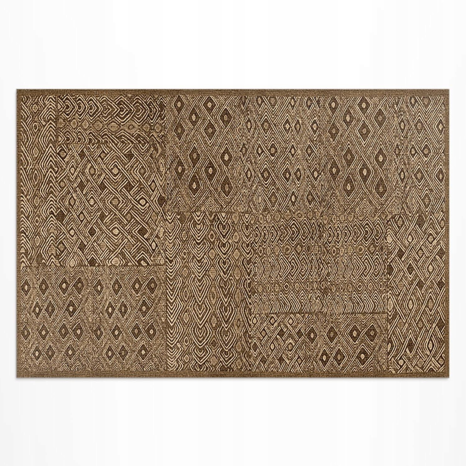 Štýlový vinylový koberec do záhrady Kmeňový vzor imitácia tkaniny 150 x 255 cm
