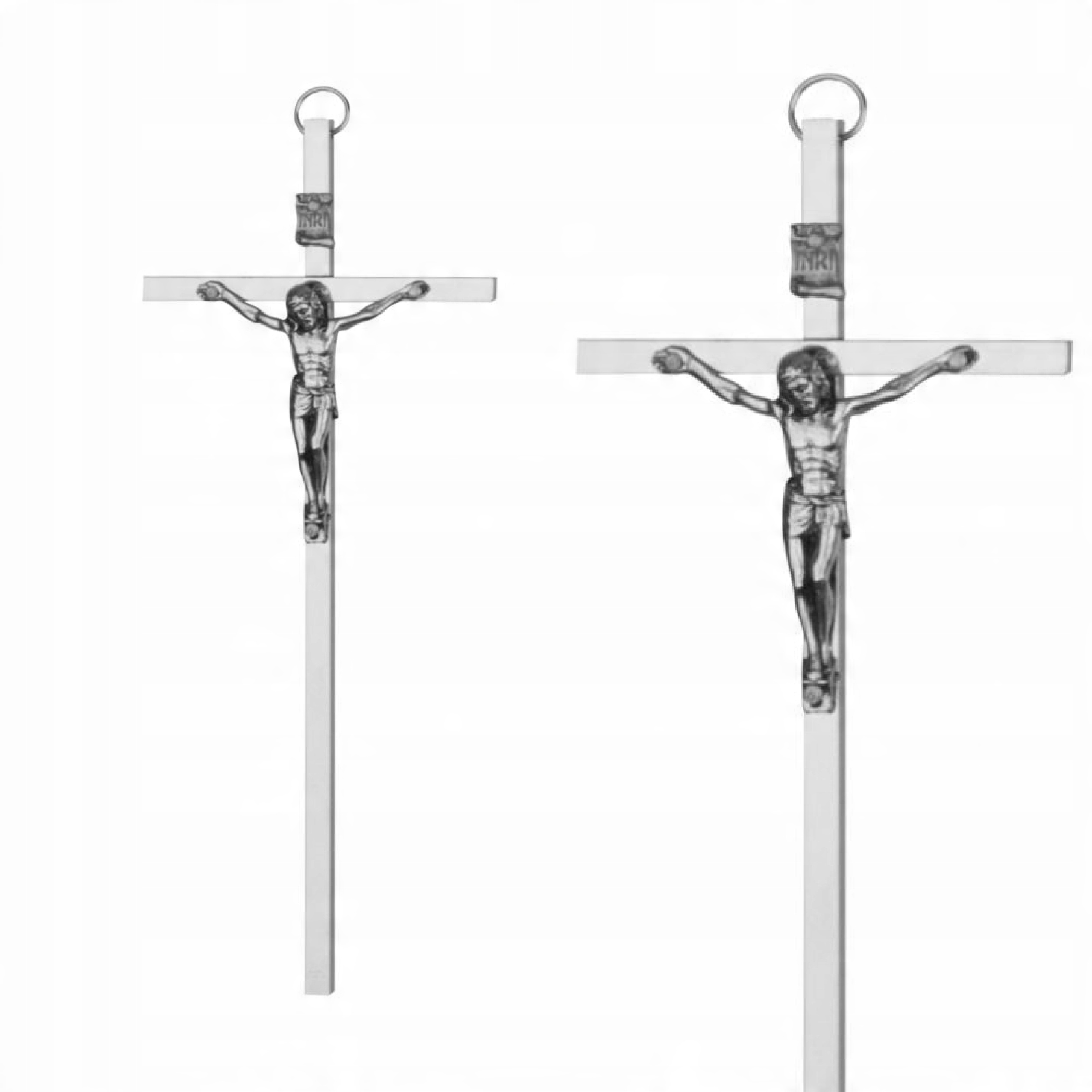 

Krzyż Metalowy Srebrny Wiszący Na Ścianę 18 CM