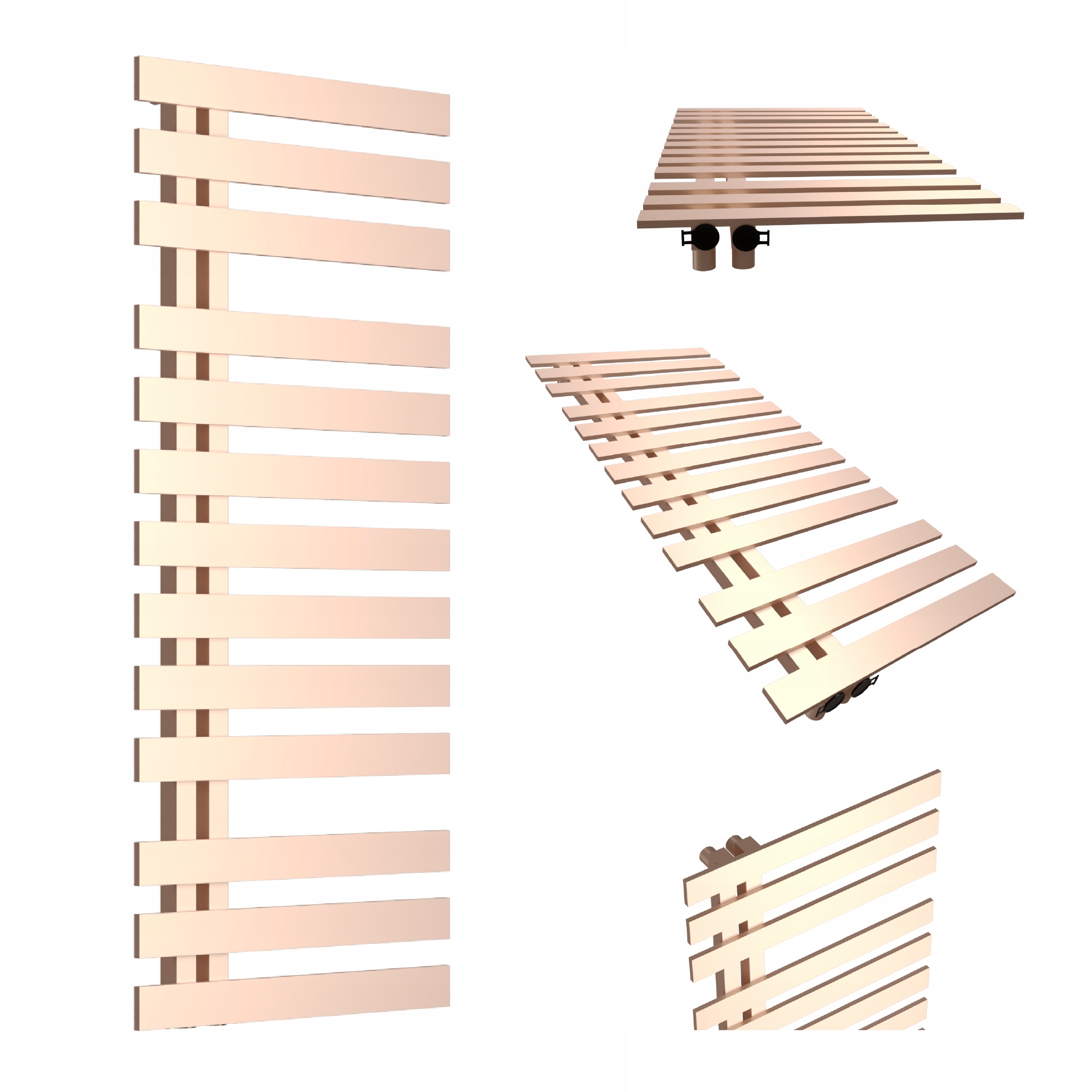 Dekorativní radiátor Fantom Levý 720x500 Zlatý Růžový