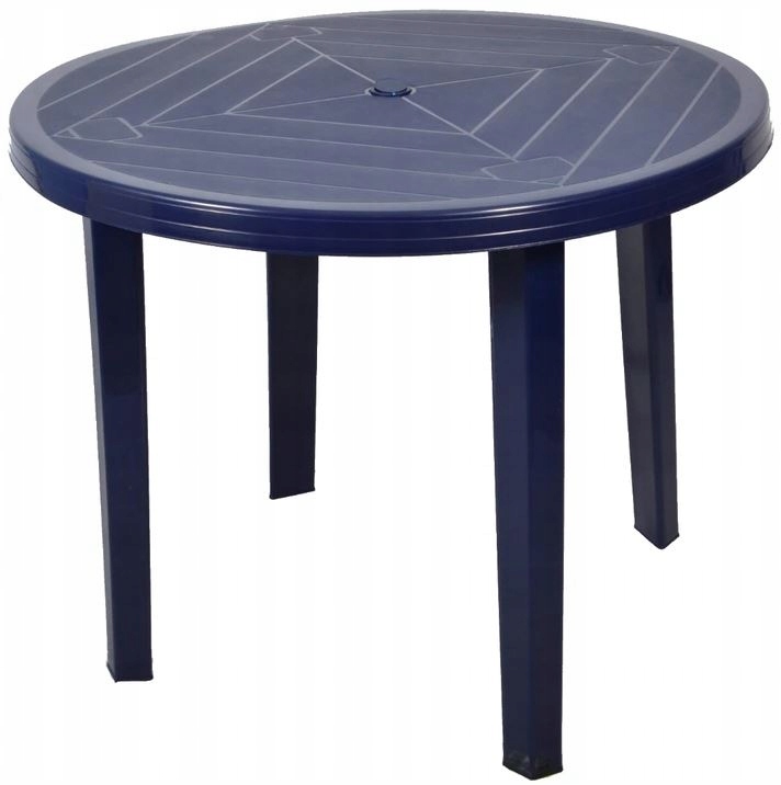 Veľký výkonný kruhový záhradný stôl 90 cm navy modrý