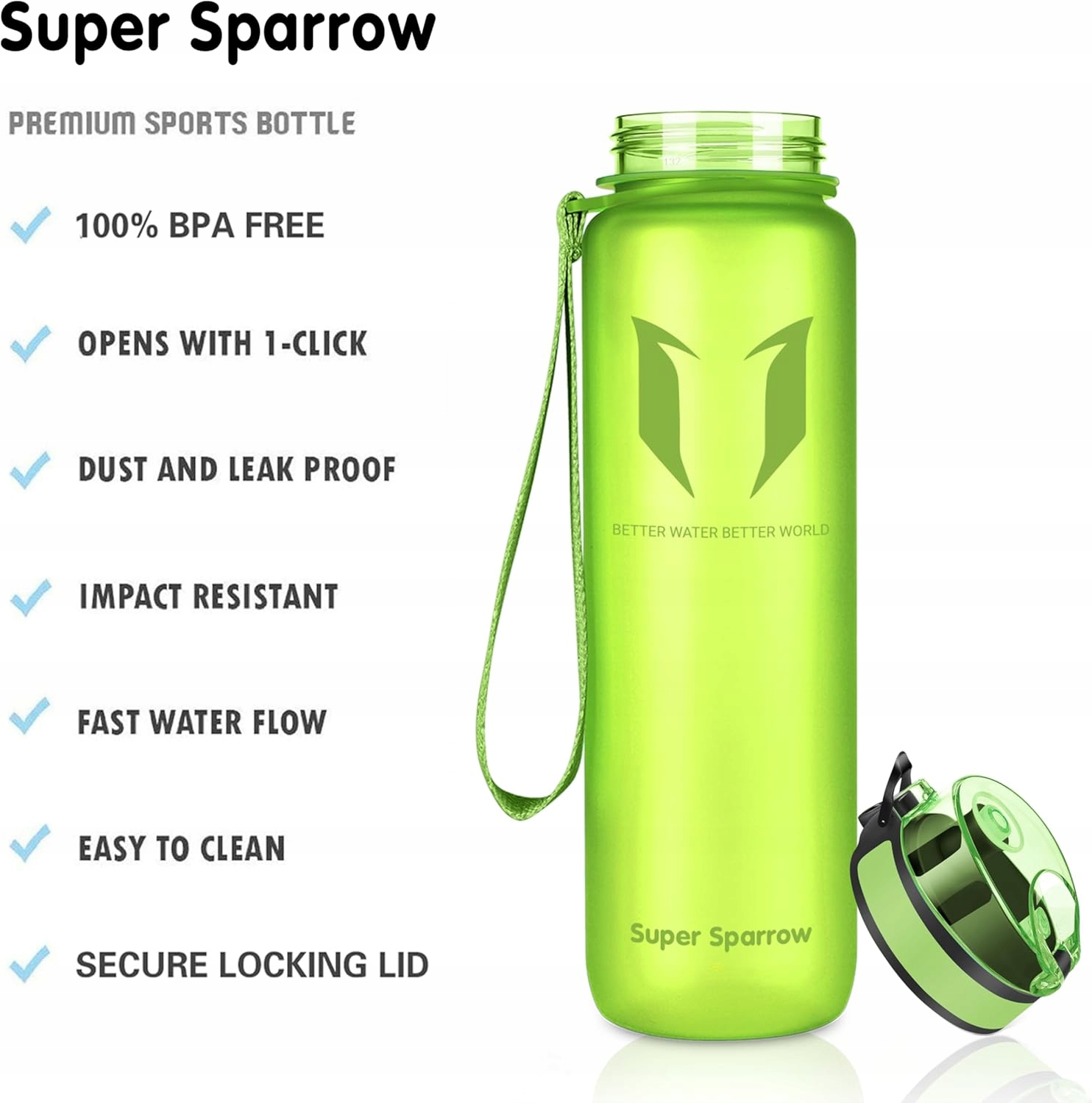 Sparrow Butelka na Wodę 750 ml Zielona