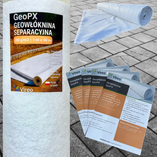 Geowłóknina Pod Kostkę I Ogród 200g 1x50m – Drogi, Drenaż, Podjazd