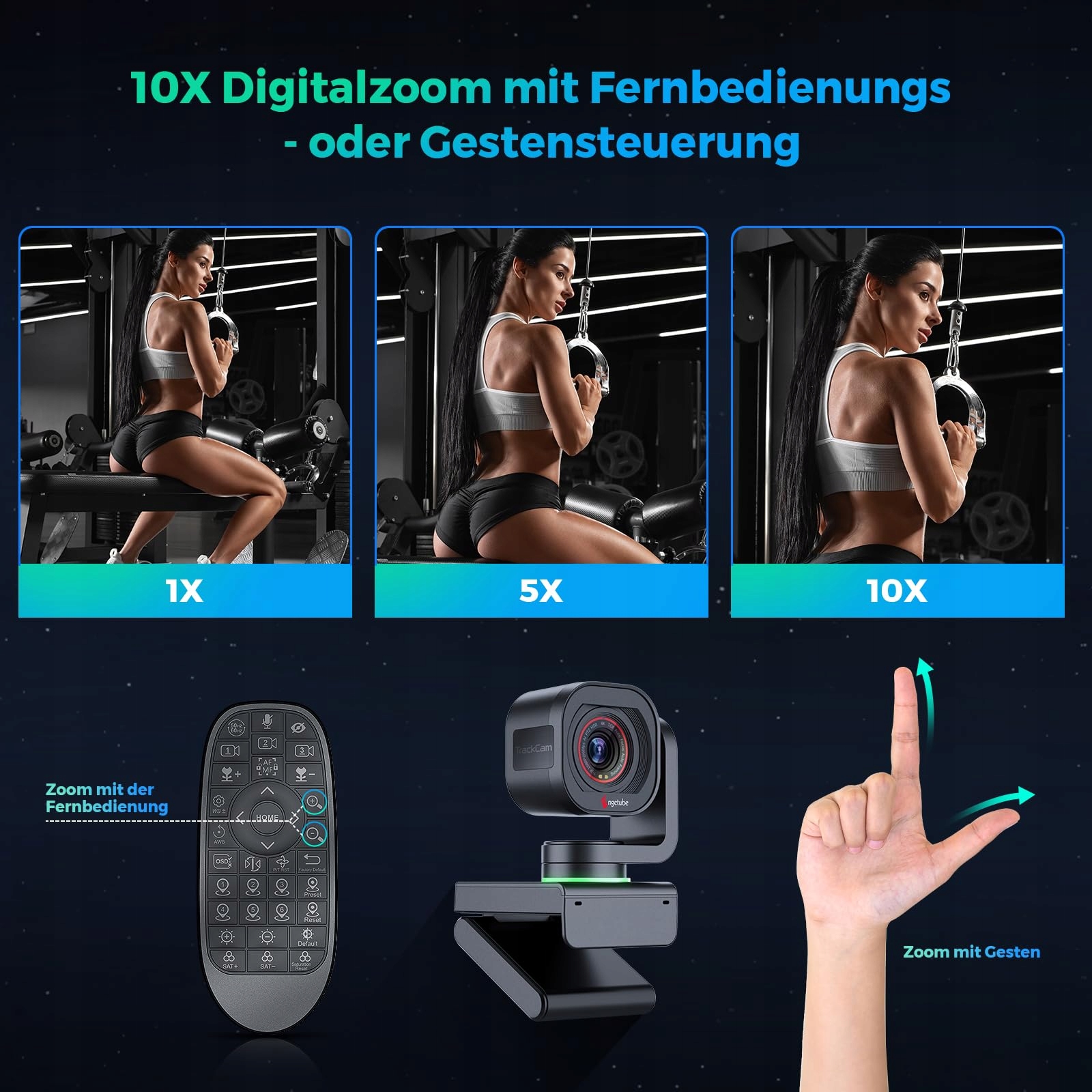 ANGETUBE 4K Kamera z AI, USB 3.0, PTZ, Dual Mikrofony, Autofokus HDR — miniatura 8