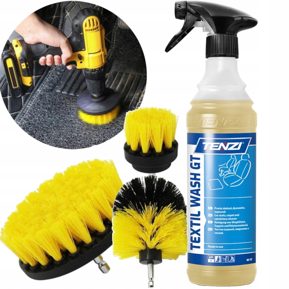 Tenzi Textil Płyn Środek +szczotka Do Prania Czyszczenia Tapicerki Foteli