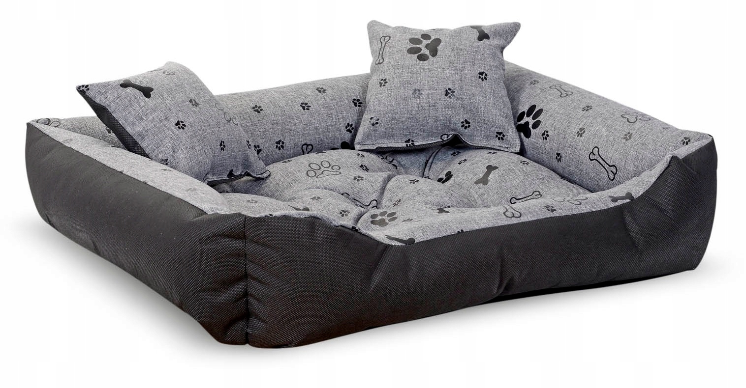 Pelíšek pro psa kotec 115 x 95 cm voděodolné černé kosti
