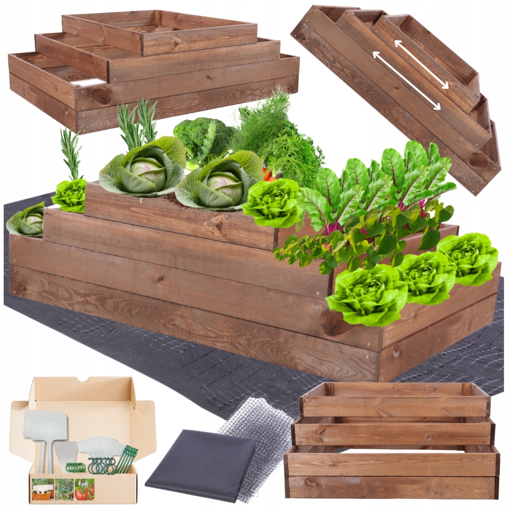 Kaskádová skříň regulovatelná impregnací květináč zeleninový záhon 36x120x90