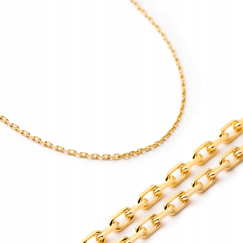 

Łańcuszek Złoty Pełny Diamentowany Ankier 40CM 14K