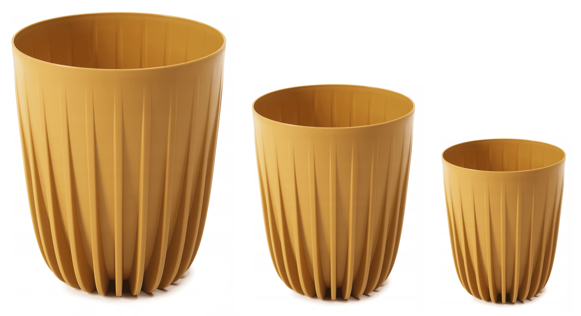 

Zestaw 3x donica Mira wkład żółty musztarda mat