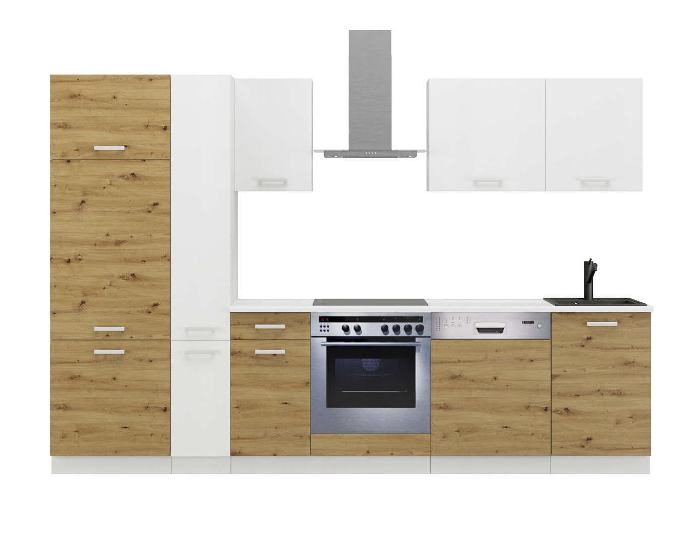 Kuchyňský nábytek Kuchyňská Linka Bílý dub Artisan 300 cm