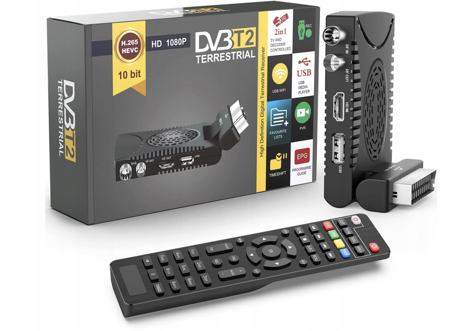Tuner dekoder TV DVB-T2 H.265 HEVC HDMI Recorder Marka inna