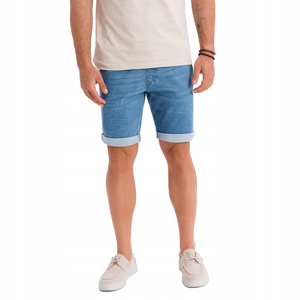 Pánské módní džínové kraťasy světle modré OM-SRDS-0161 V1, velikost XL