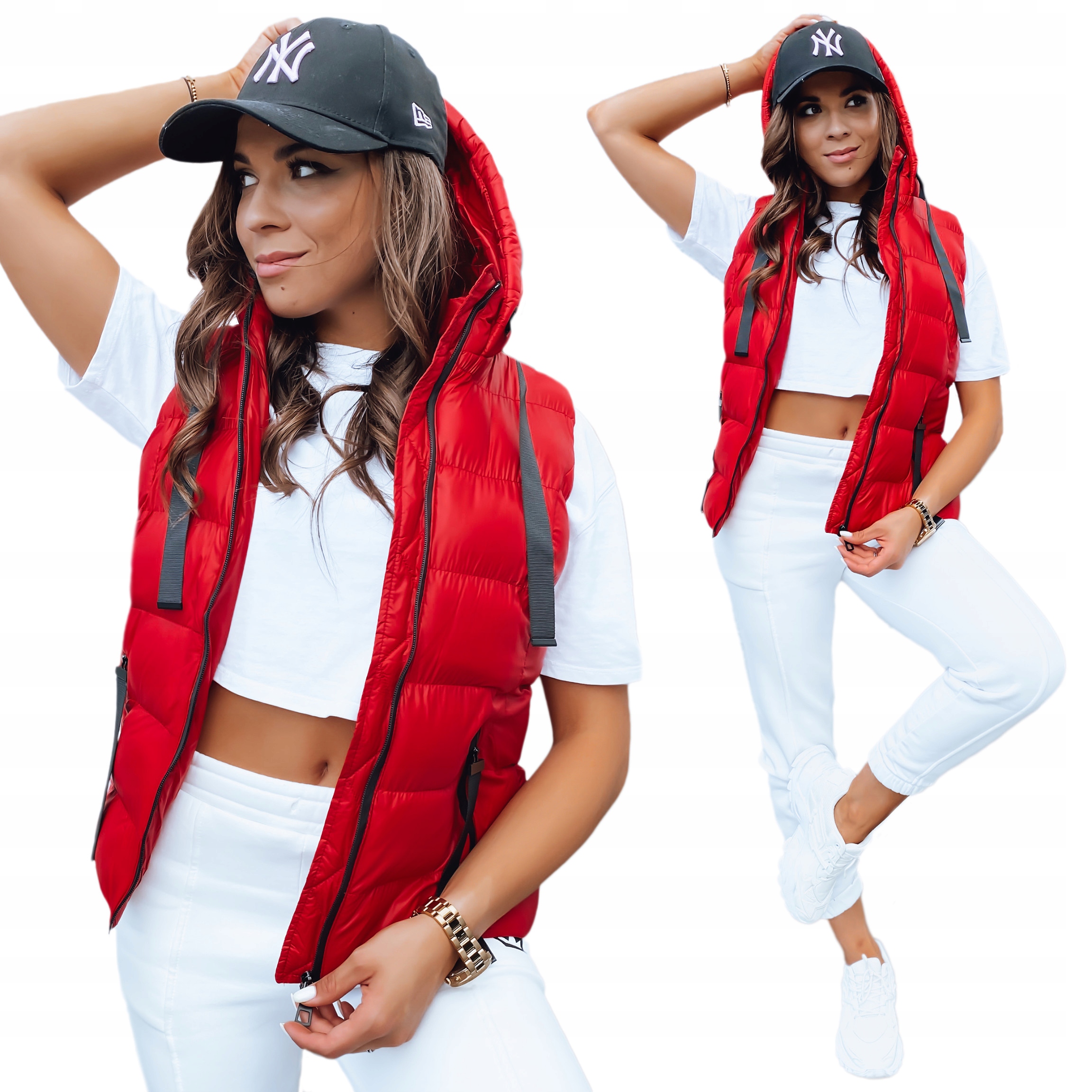 PIKOWANA KAMIZELKA DAMSKA Z KAPTUREM roz. L