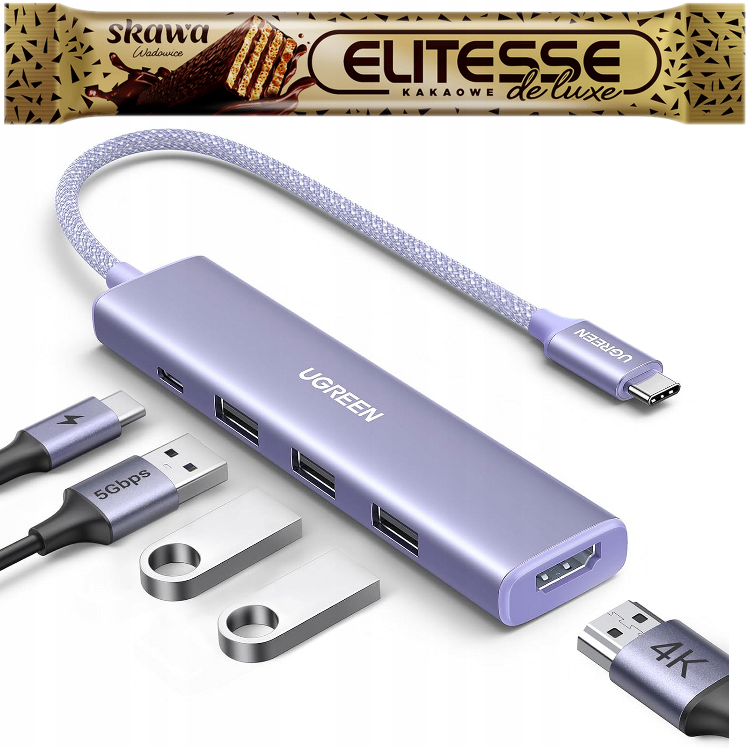 Ugreen Revodok Usb C Hub PD100W, 4K Hdmi, 3 Usb A 3.0 MacBook Galaxy S24