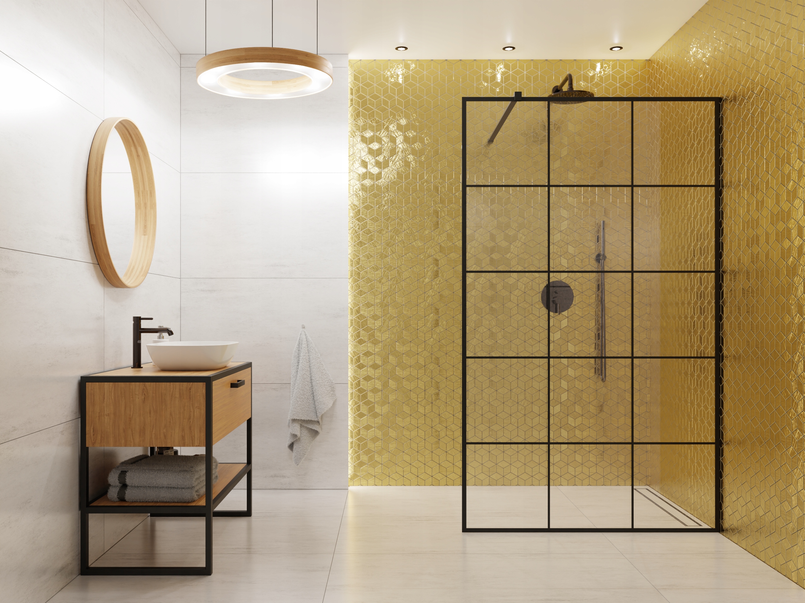 MOZAIKA SZKLANA ROMB DIAMOND ZŁOTA GOLD STRUKTURA Marka Szklane Mozaiki