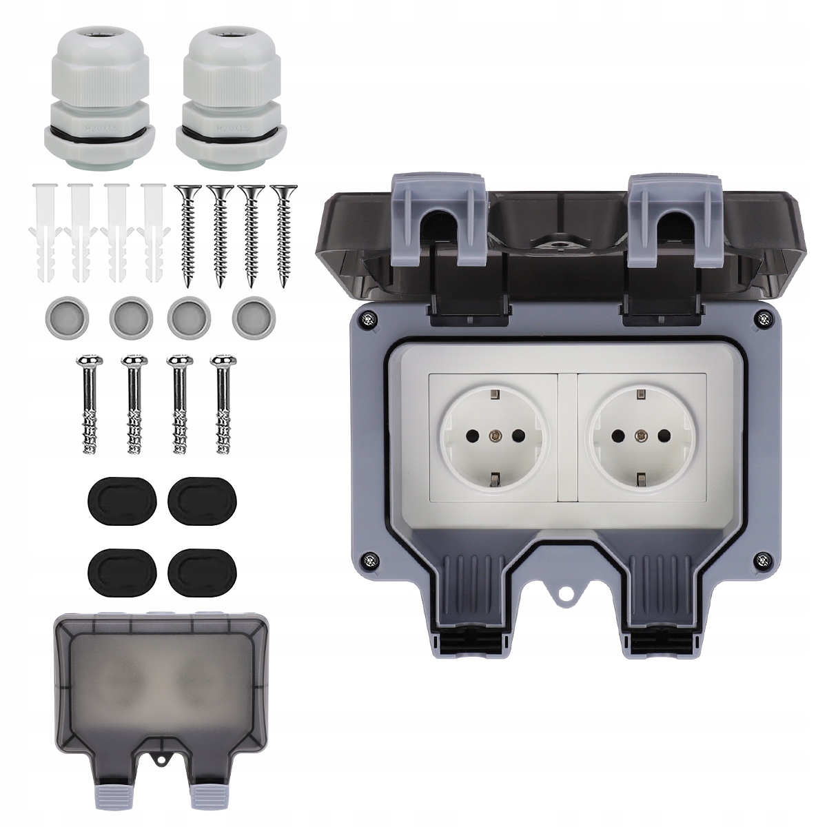 GNIAZDKO ZEWNĘTRZNE OGRODOWE IP66 WODOODPORNE LAMPKA KONTROLNA
