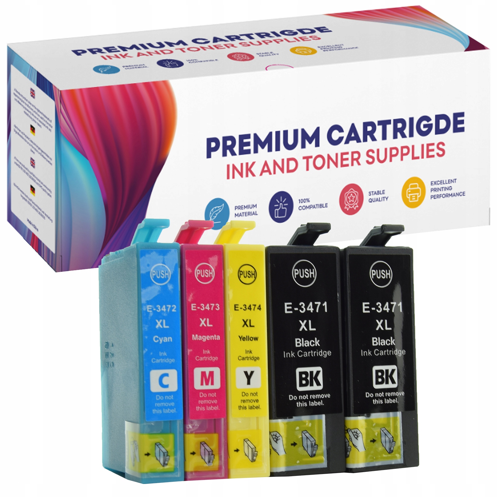 

5x Tusze do Epson WF-3720DW WF-3725DWF 34XL Zestaw