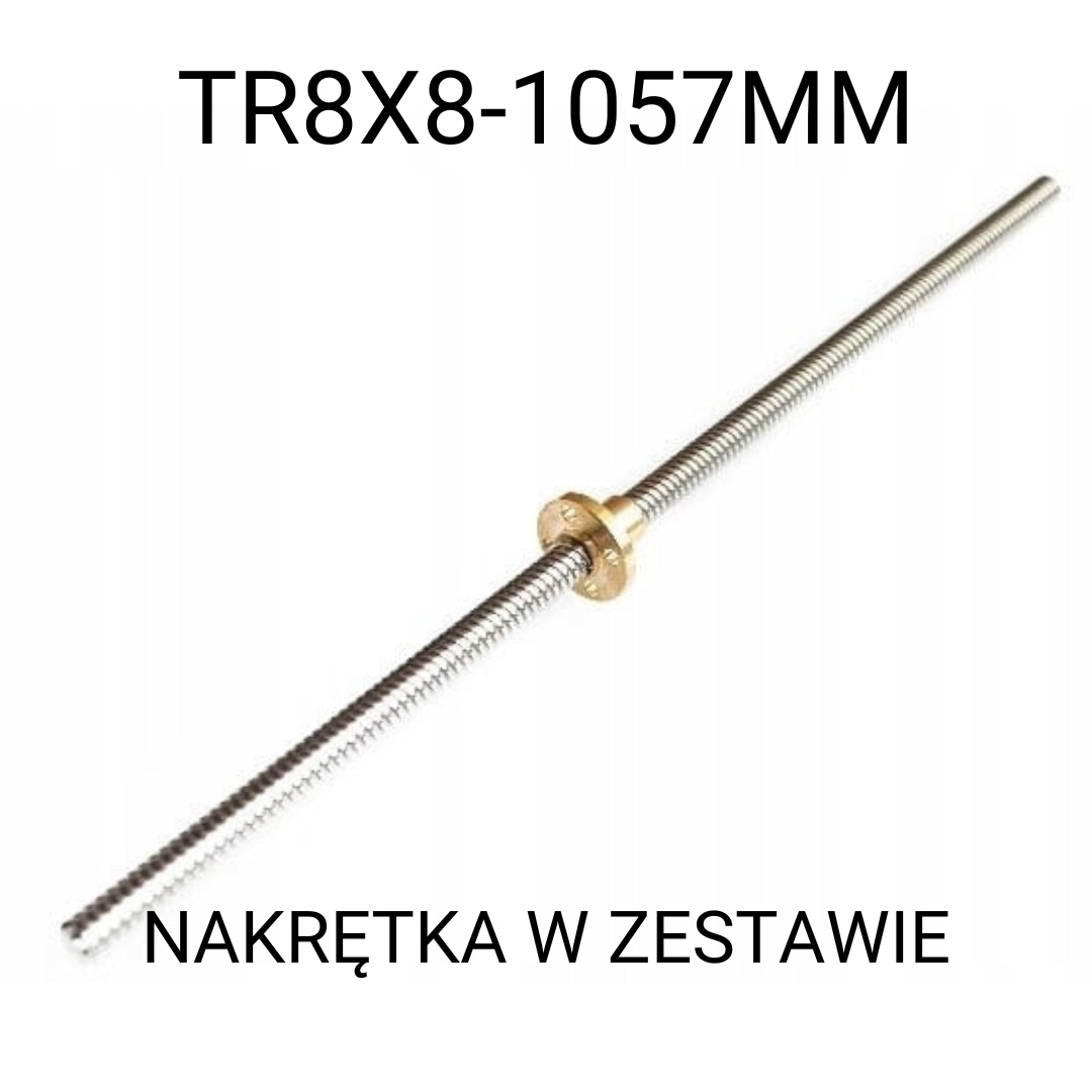 Trapézový šroub Acme 8 mm tr8x8 -1057 mm matice