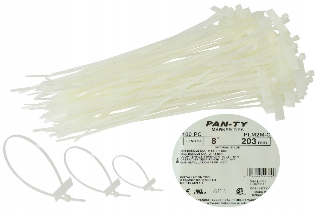 PANDUIT OPASKI OPISOWE BIALE 203x2 5 PLM2M C EAN 074983553044