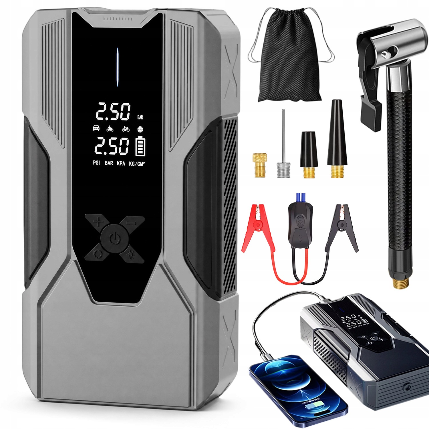 Silný Jump Starter Booster Powerbank S Baterkou 8000MAH Štartér Do Auta