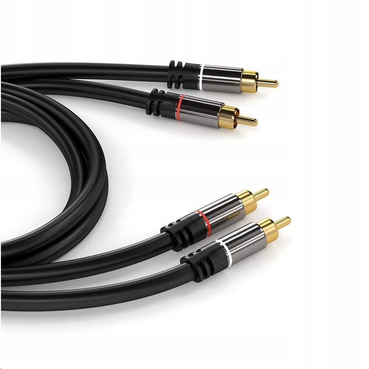 Pc Kabel 2x RCA-2x Rca Chinch 1,5m dł Aux Gold Alu