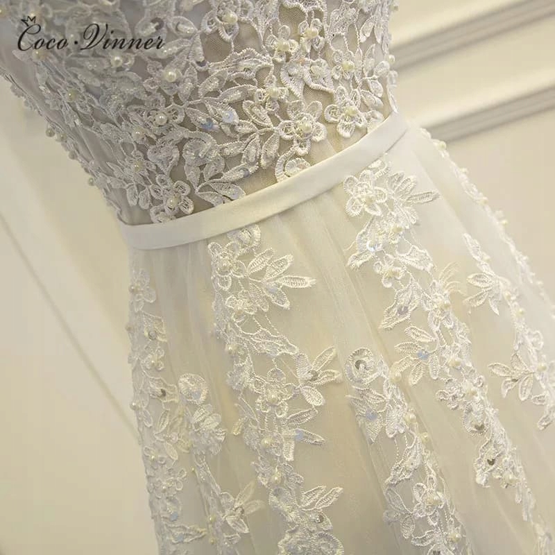 Suknia Ślubna Długa Koronkowa Rozmiar 38