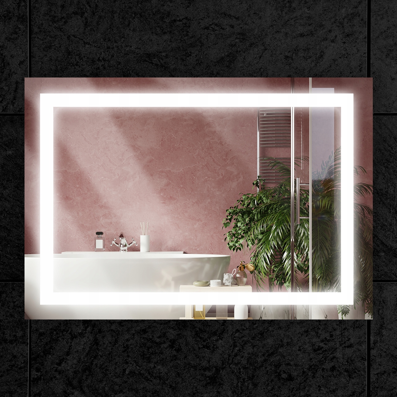 NOWOCZESNE LUSTRO ŁAZIENKOWE LED 60x60 Marka Home & Decor Group