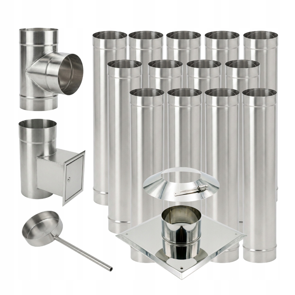 Wkład kominowy fi120 żaroodporny 0,8mm 13m drewno pellet wsad rury