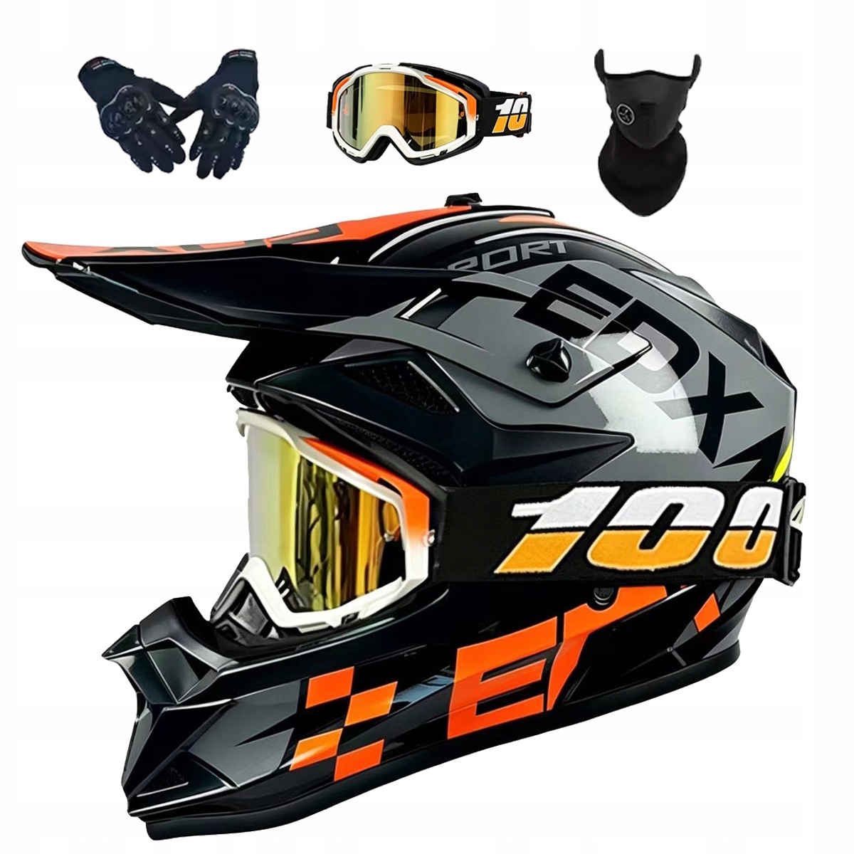 Helma Na Elektrickou Koloběžku Cross Enduro Quad Bmx Helma Brýle Rukavicexl