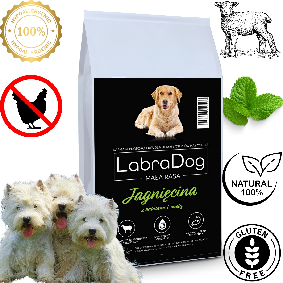 Levně LabraDog Superfood Hypoalergenní jehněčí citlivé na skvrny 2 kg