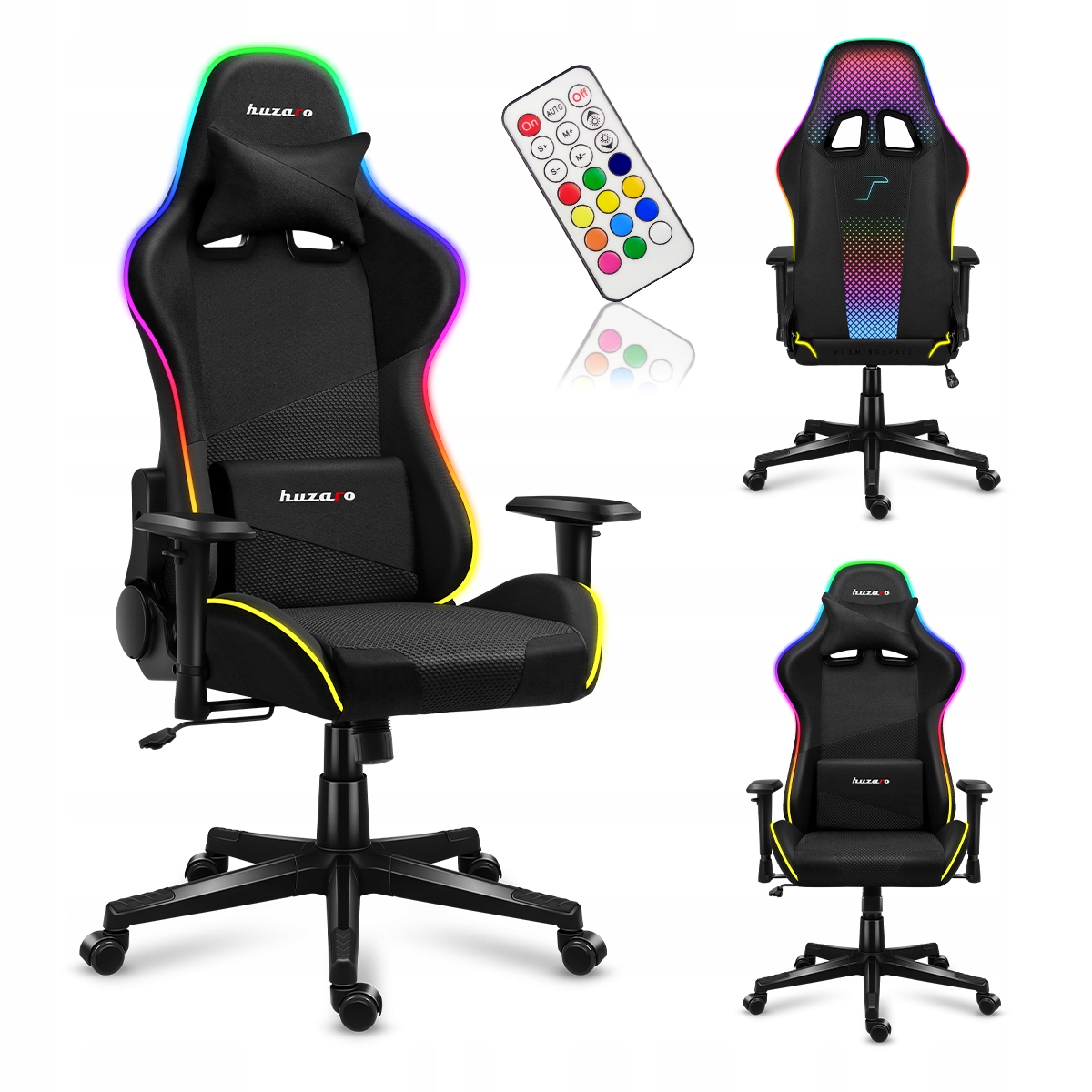 gamingová hráčská židle otočná Huzaro Force 6.3 Rgb Mesh