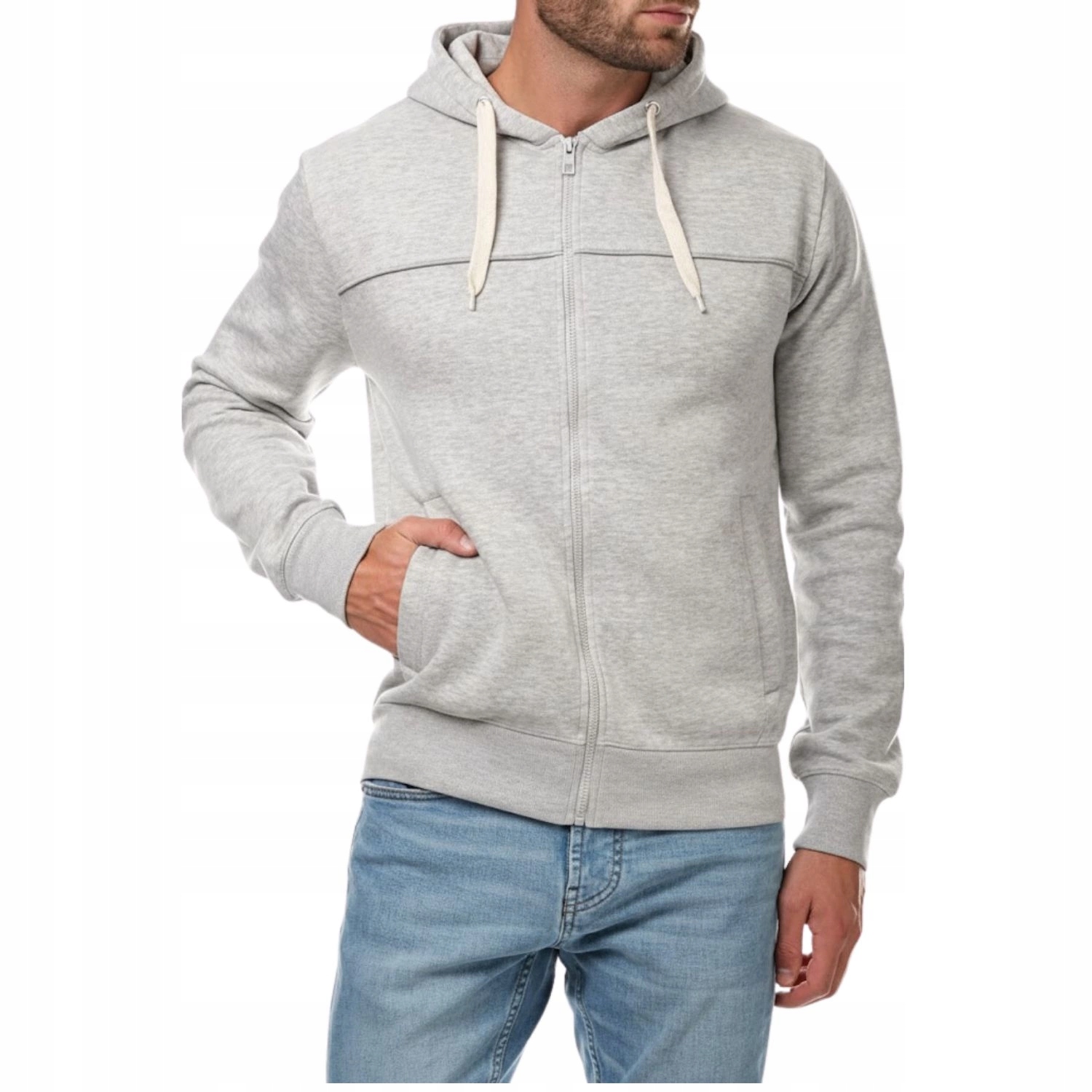 Pánská klasická šedá Pánská mikina s kapucí Hopenlife, bavlna vel. S