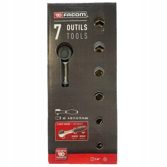 račňa s nástavcami 1/4" Facom [R.360PACKPB]