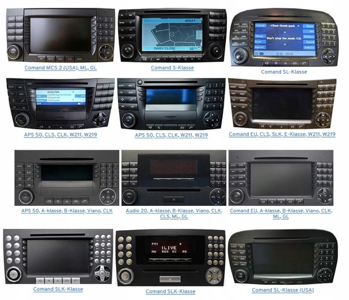 Zmieniarka BT/USB/SD/AUX Mercedes S SL SLK C E B Model MR12v MB