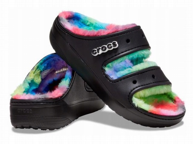 Nazouváky Crocs Classic Cozzy Spray Dye černé multi 36