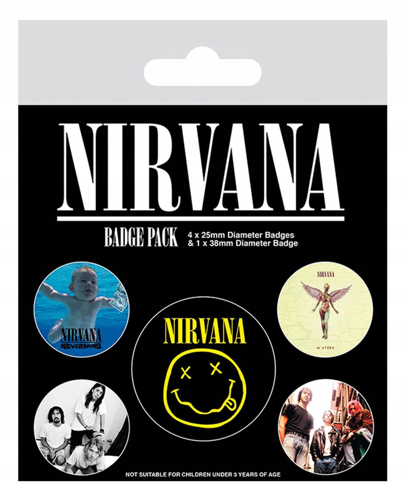 Przypinki 5szt do ubrań Nirvana Iconic zestaw