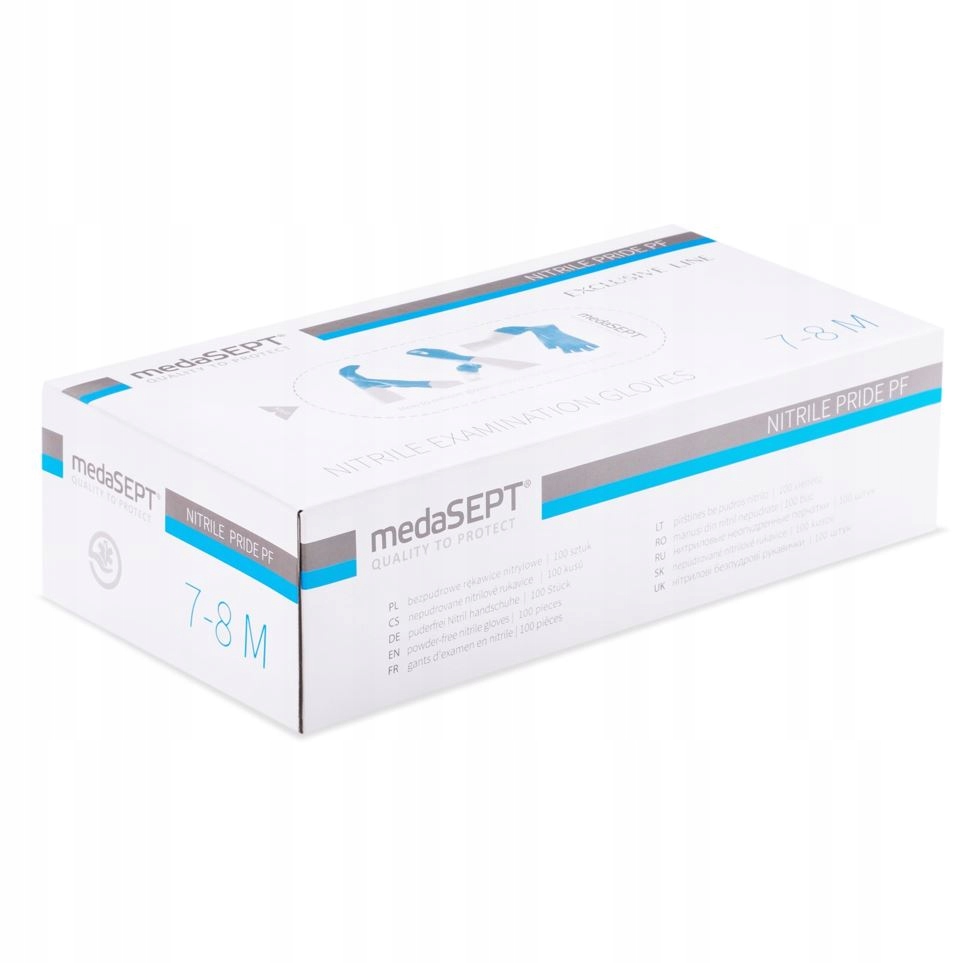 

Rękawice Rękawiczki Nitrylowe Bezpudrowe blue M