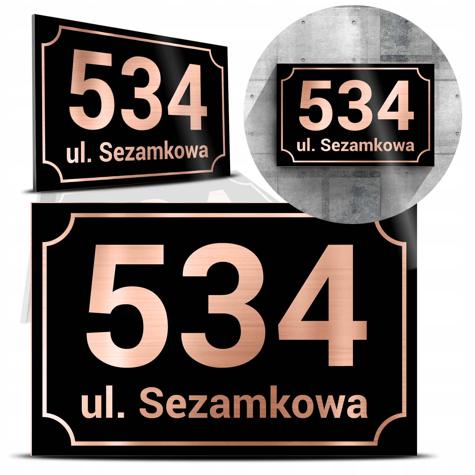 TABLICZKA Tablica ADRESOWA DIBOND MIEDŹ 32x21 wz