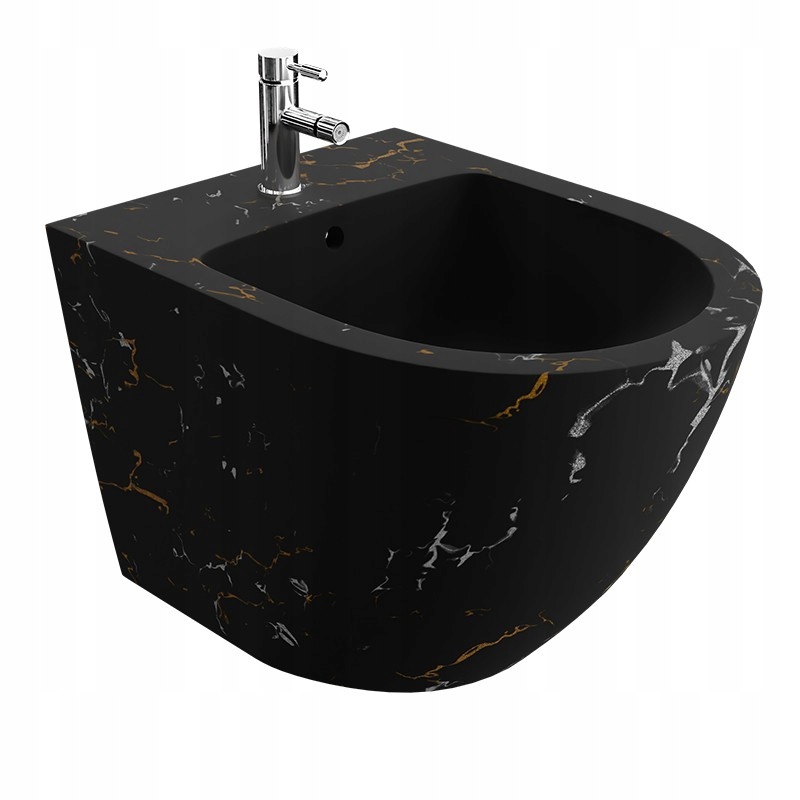 Závěsný bidet Sofi Fire, černý mramorový, moderní design