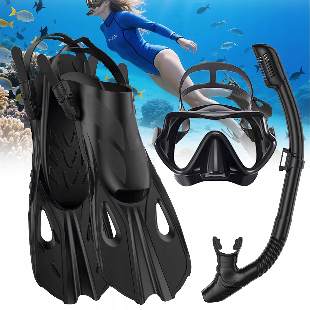 Potápěčské Brýle A Dýmka Na Potápění Brýle A Šnorchl Na Šnorchlování S ploutve L/XL