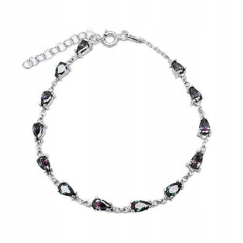 Stříbrný náramek s mystickým topazem Stříbro 925 Dárek pro ni!