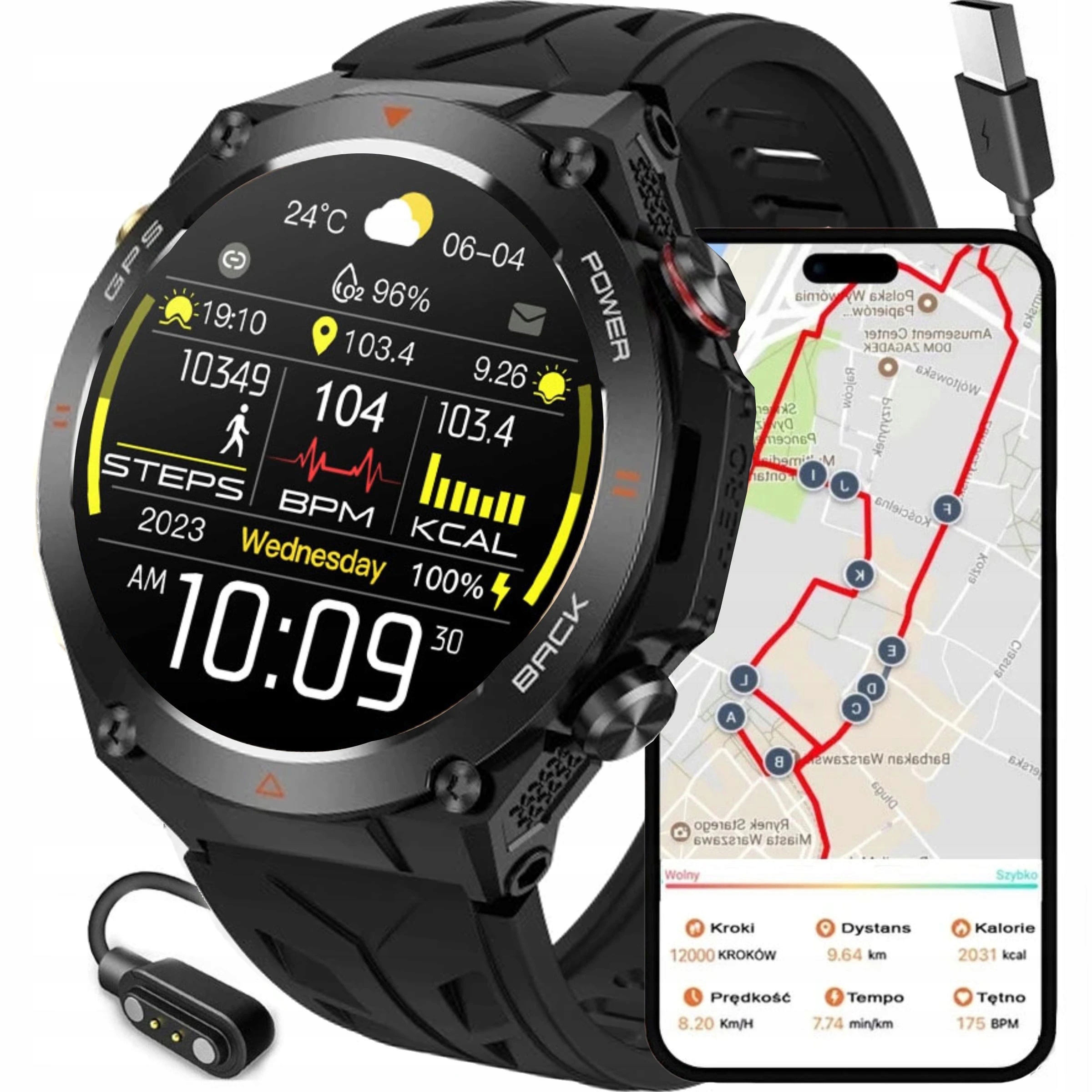 Dámské hodinky Chytré Hodinky Rbn s Gps Kompasem Barometrem Hovory Baterie 600
