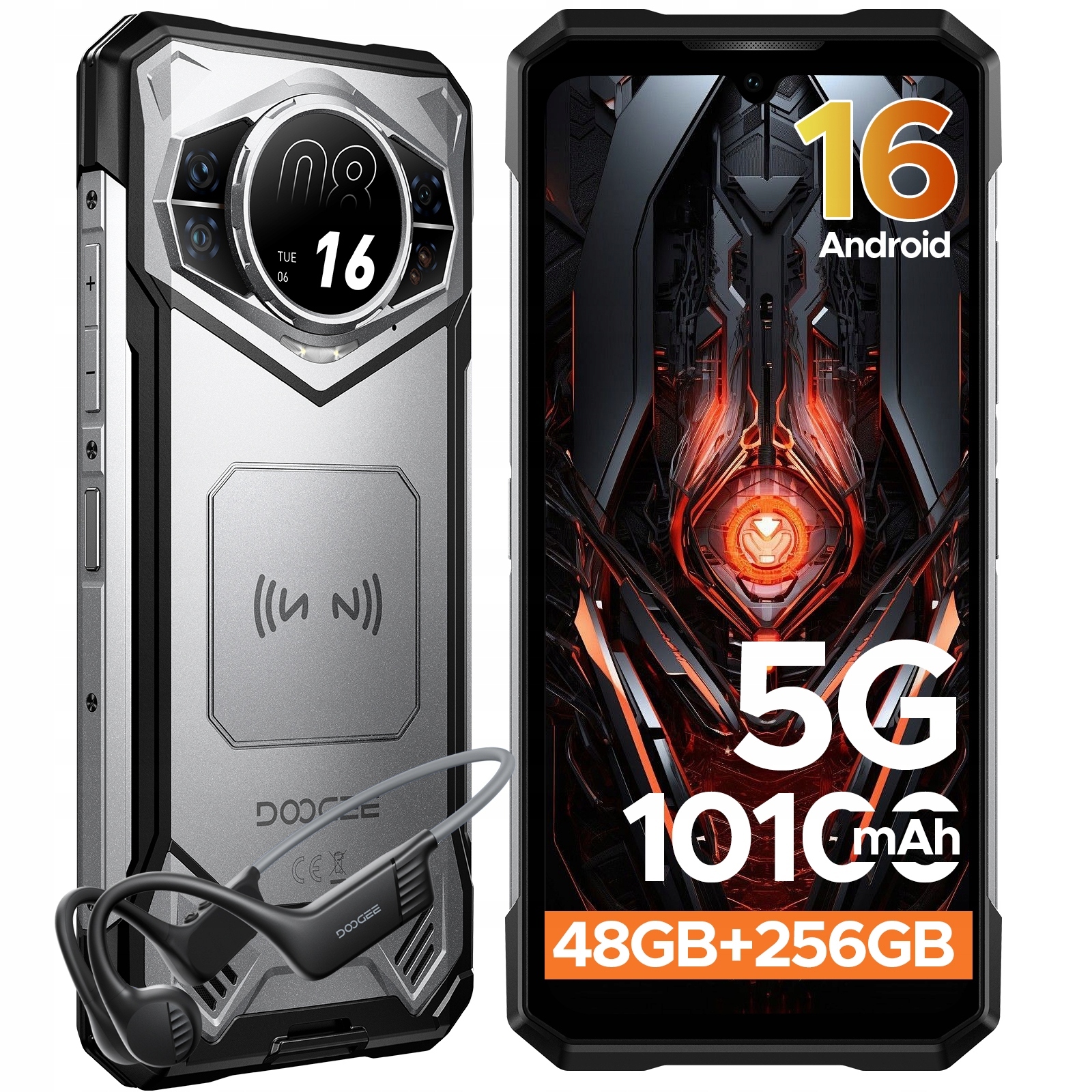 Smartfon Doogee S200 Vip 12 Gb 256 Gb 5G Srebrny Silver