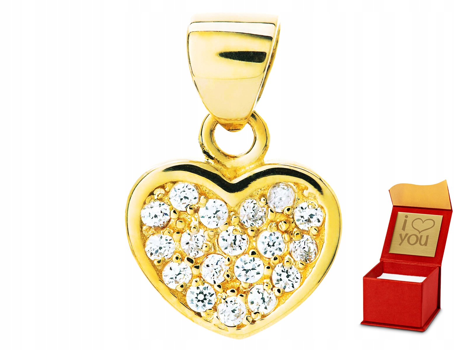 

Złota zawieszka z Cyrkoniami Wisiorek Serce 3.2335