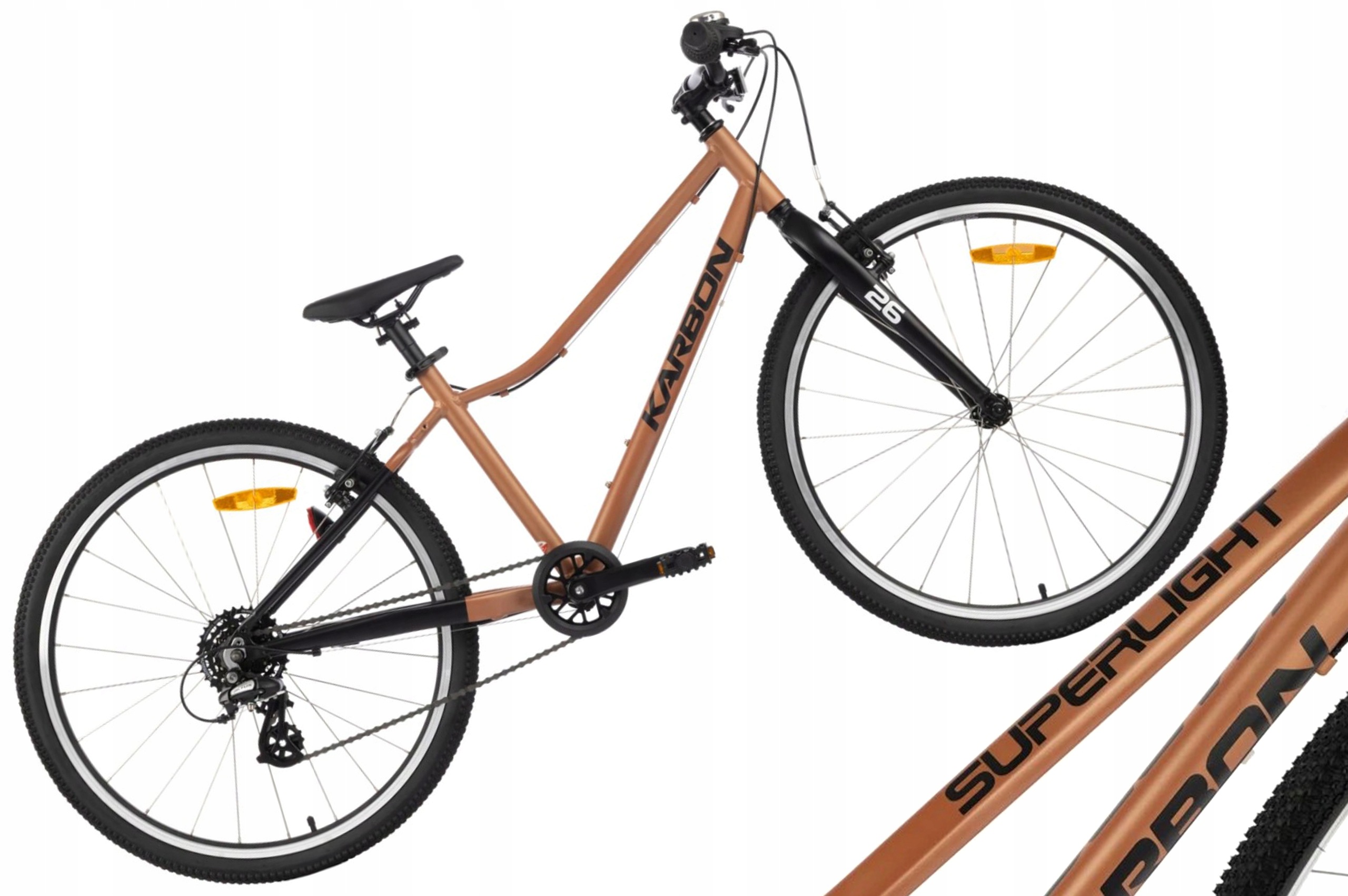 Rower 26" Karbon Superlight miedziany R25 Lekki