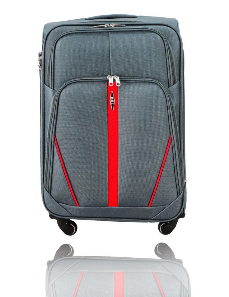 Walizka Mała Materiałowa Bagaż Codura Rgl Podróżna Na 4 Kółkach Szara Rgl