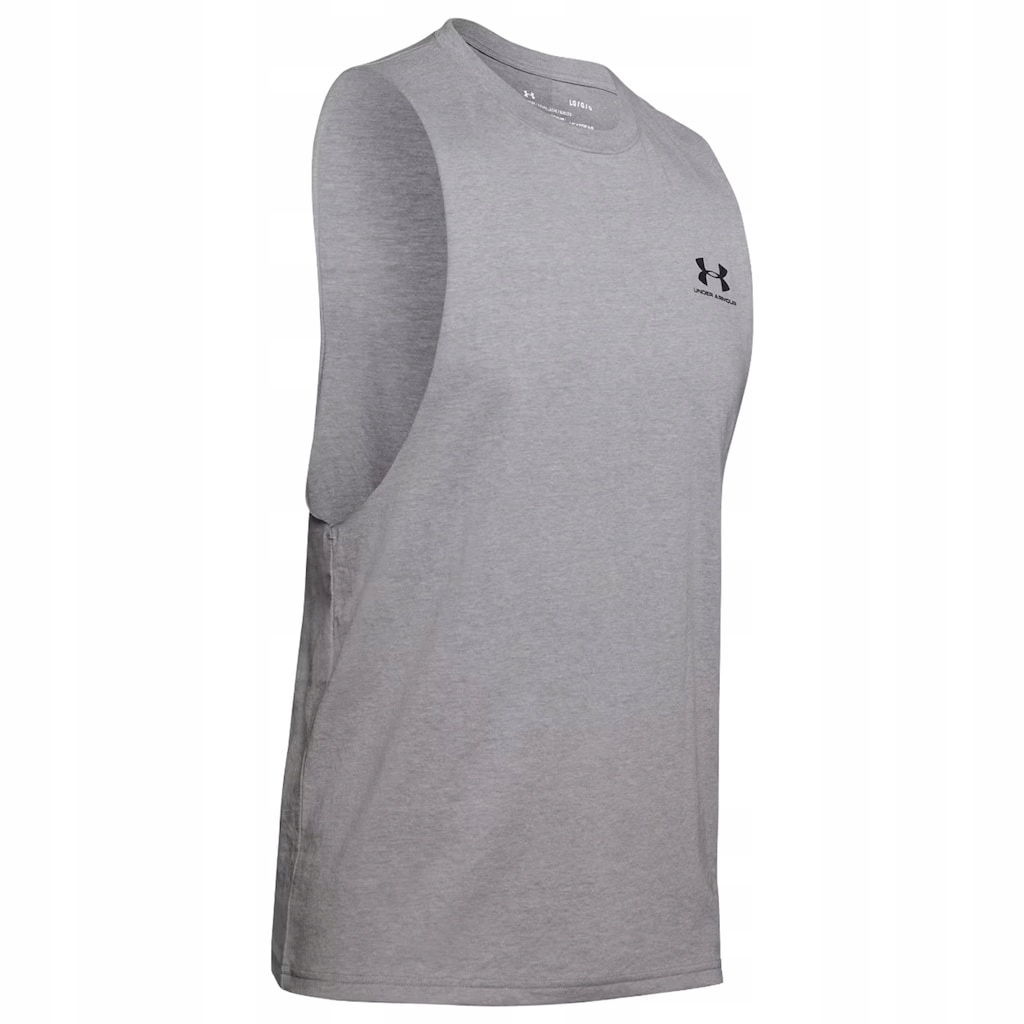 Tričko Tank Top Under Armour Left Chest Cut-Off Steel Heather/Black XL