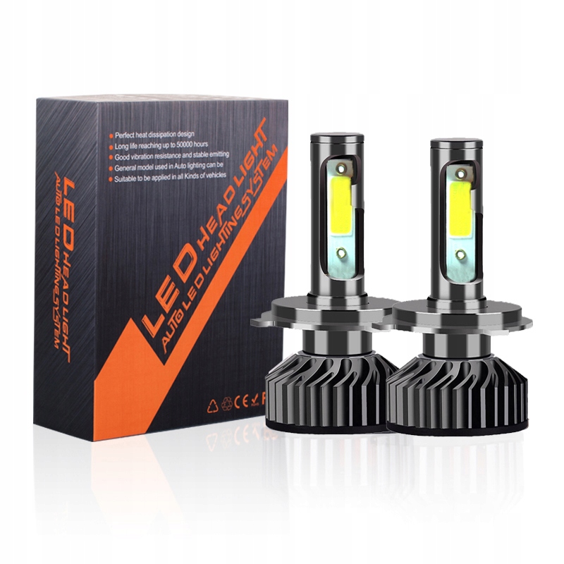 

Mini Żarówki Led H4 Cob Mocne 20000LM Canbus 100W