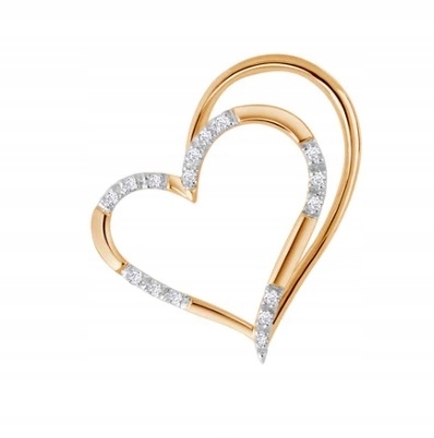 Złoty Wisiorek Serce ZZ20590 Verona Jewellery